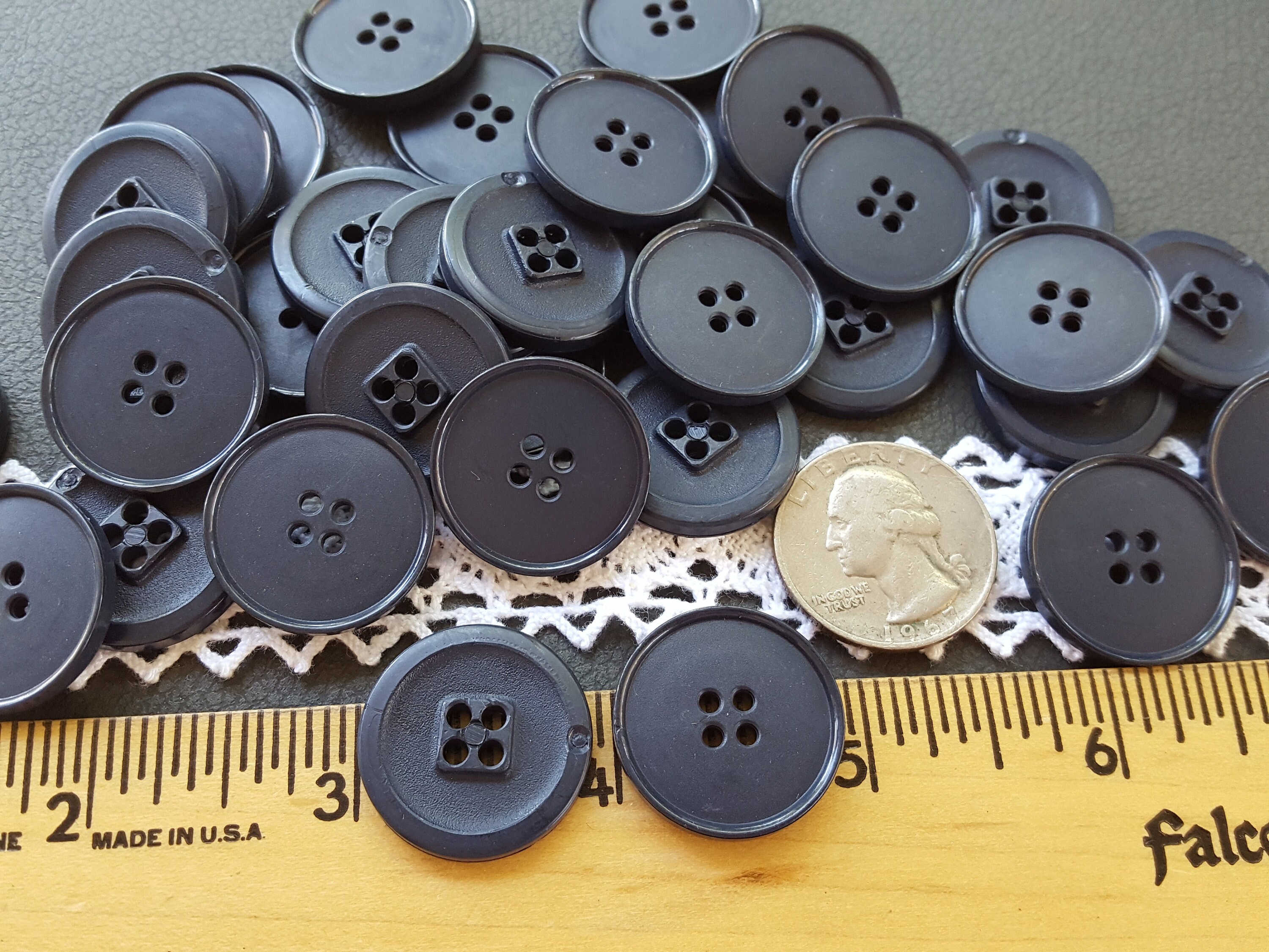 22MM Basic Blue Buttons Matte Plastic Shiny Rim 36L Ear Saver | Etsy