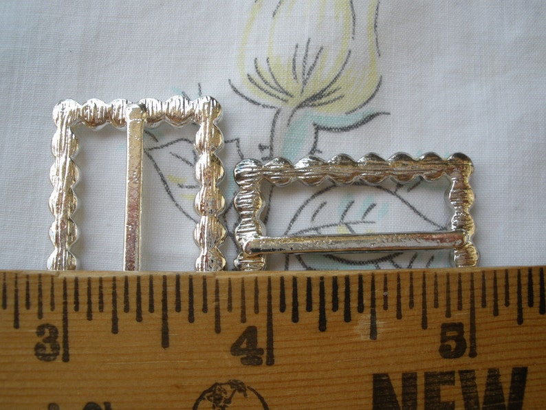 Rhinestone Ribbon Slide Buckle Silver Color Metal 1 Etsy