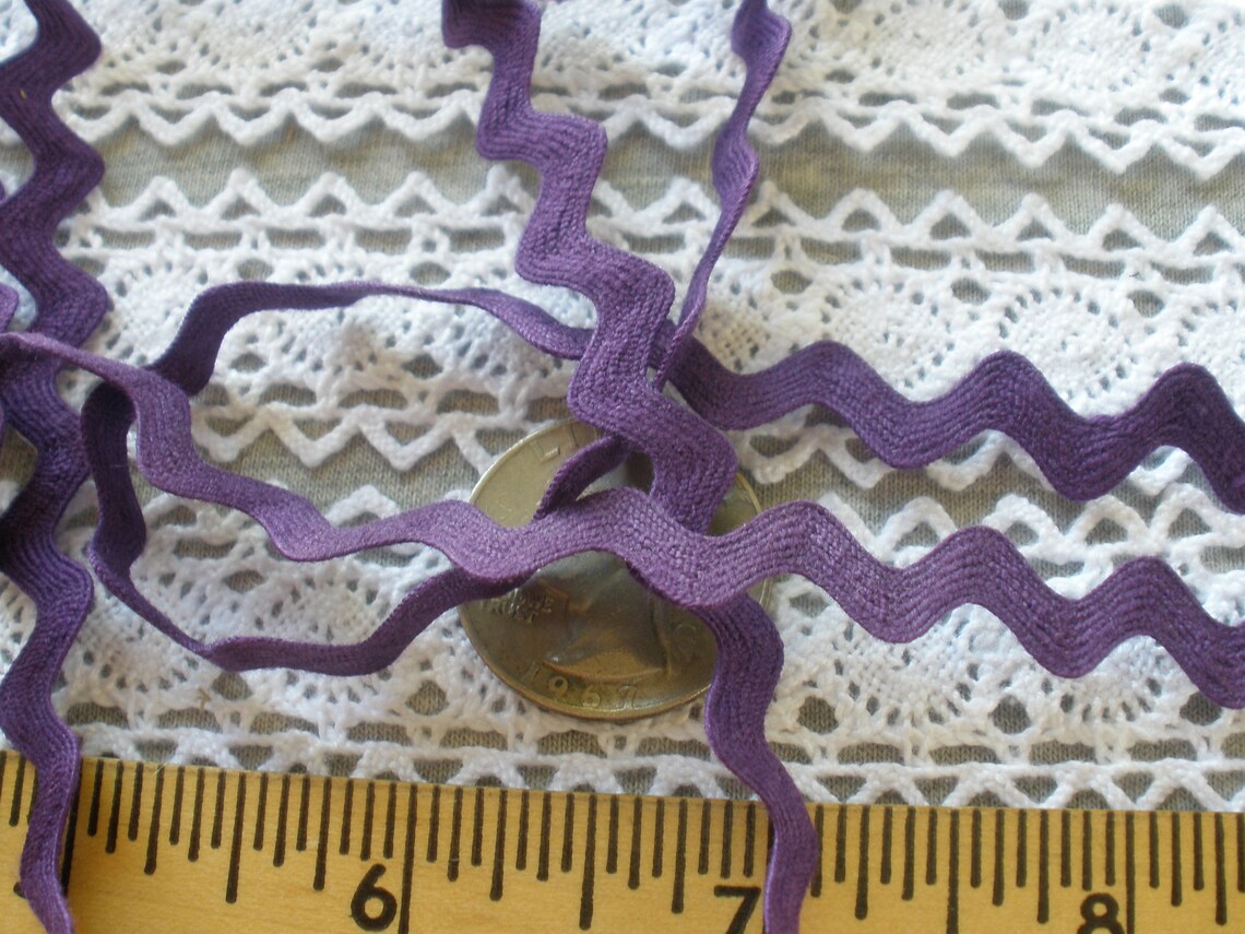 Purple Ric Rac Trim Purple Vintage Cotton Ric Rack Trim Choose Yards 7/16
