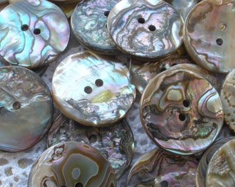 25MM Abalone Shell Buttons Natural 1 inch 40L Pearly Rainbow MOP sewing 2 hole sew on large holes thick wavy