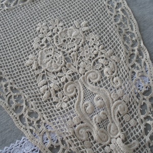 Extra large Floral Embroidered Lace Neckline Applique Embellishment Embellish bodice flowers floral tulle triangle front or back wedding