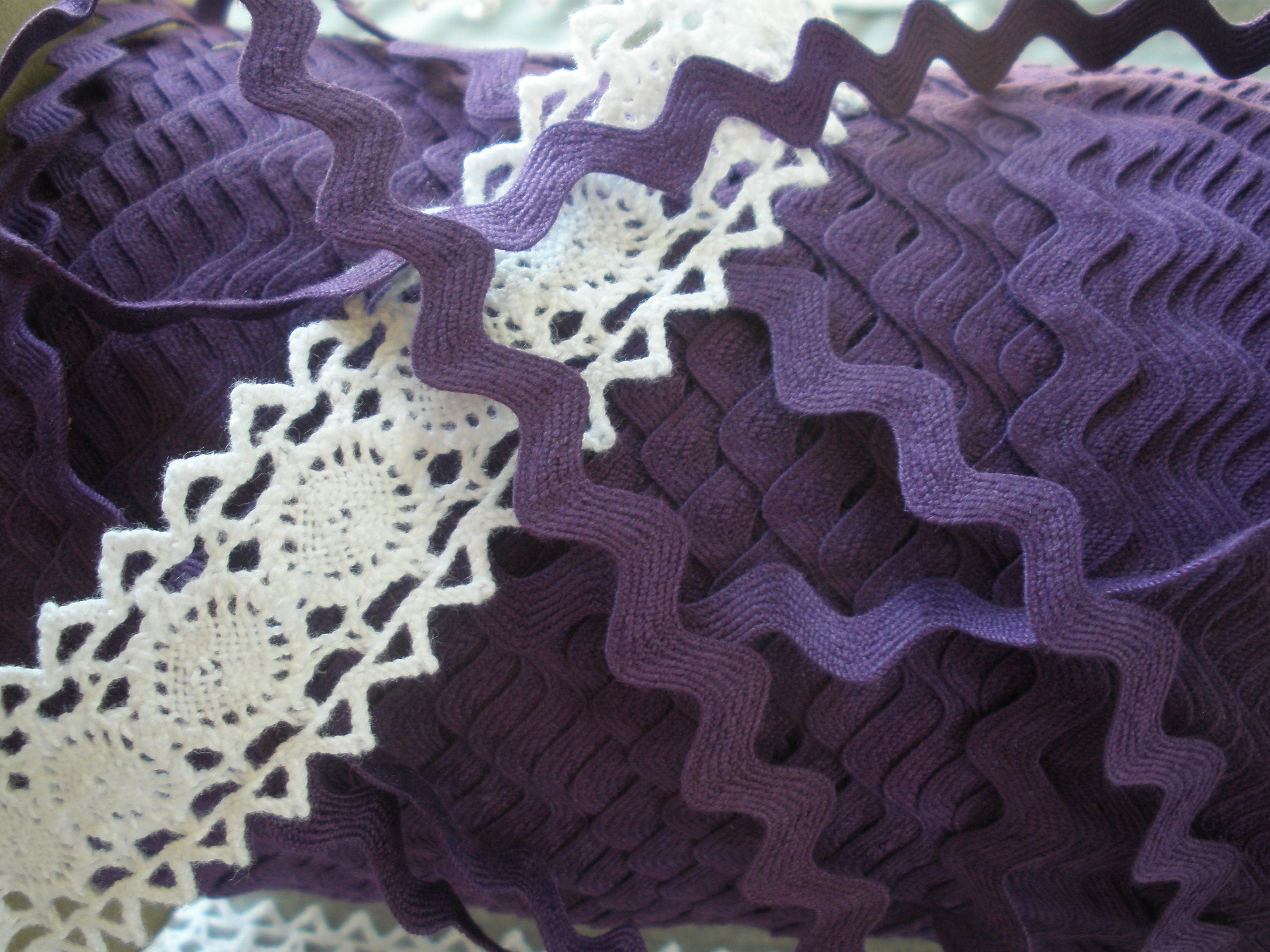 Purple Ric Rac Trim Purple Vintage Cotton Ric Rack Trim Choose Yards 7/16