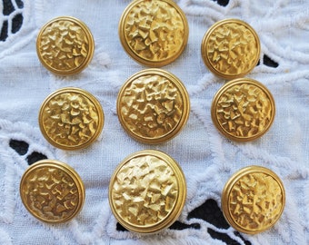Matte Gold Color Textured Metal Shank Buttons 3/4"  or 7/8" (19MM 30L 23MM 36L) steampunk mod cosplay costume Made in Italy Blazer Suit Coat