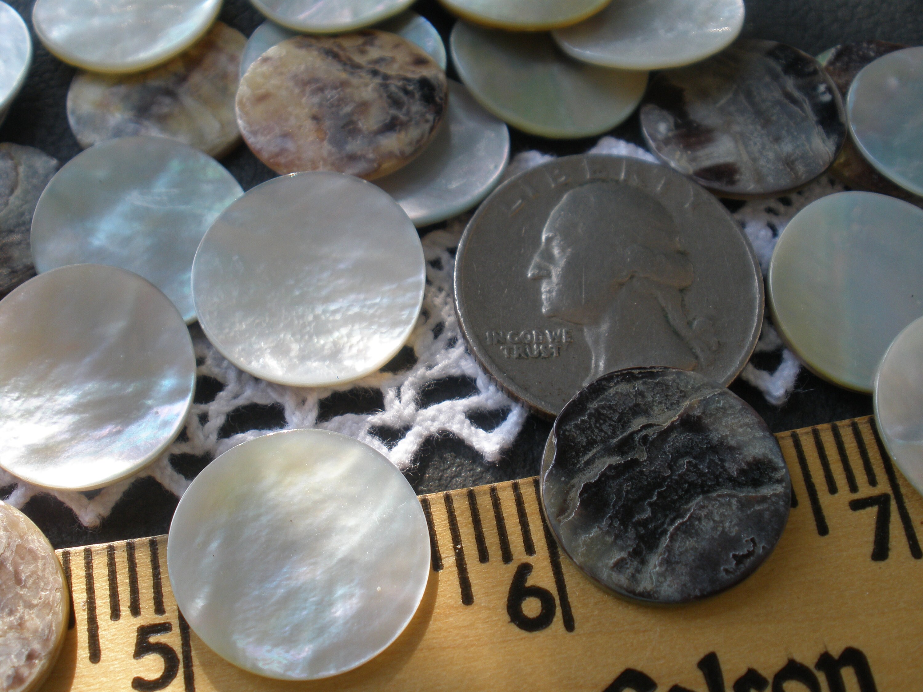 100 Shell Discs Real Agoya Shell Round Blank Discs NATURAL Pearl MOP 11 ...