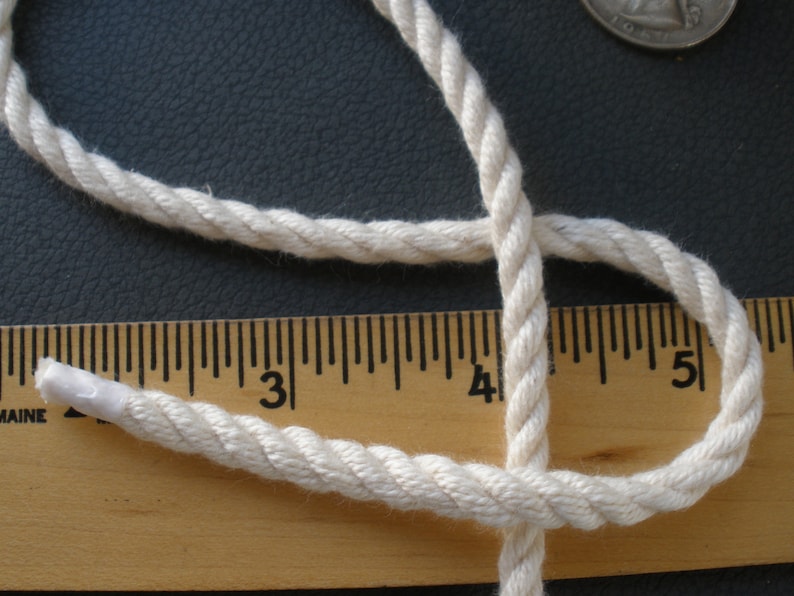 Macrame Cord Natural Color Cotton 3 Strand Twist Rope 14 DRAWSTRING 3-ply twisted 6MM cord 144 yards spool