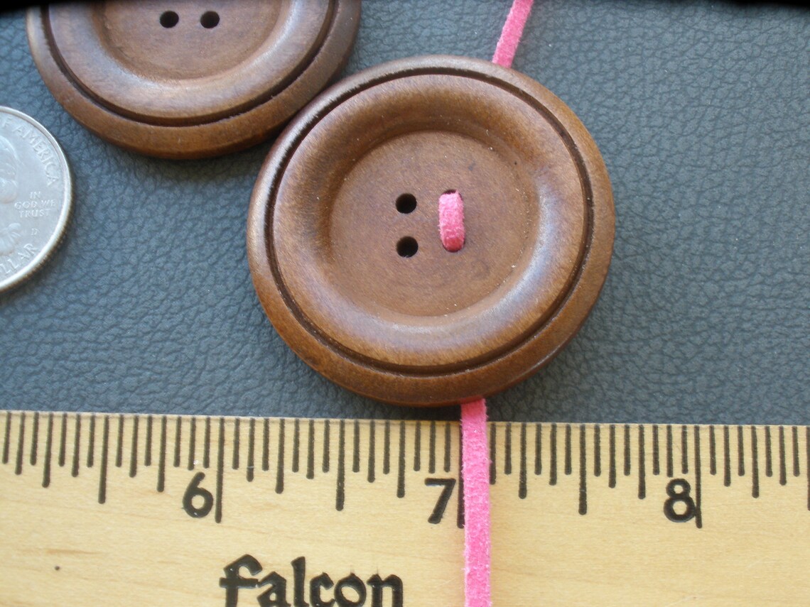 4CM Wood Coat Buttons Extra Large 40MM Medium Stain Wide Etsy