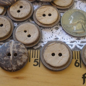 20MM Natural Stacked Coconut Buttons 13/16