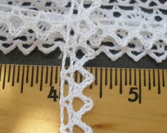 Delicate white Chevron Cotton Lace Trim 7/16" 11MM wide cluny lace ric rack edge retro 3 yards edging insert gift tie embellishment