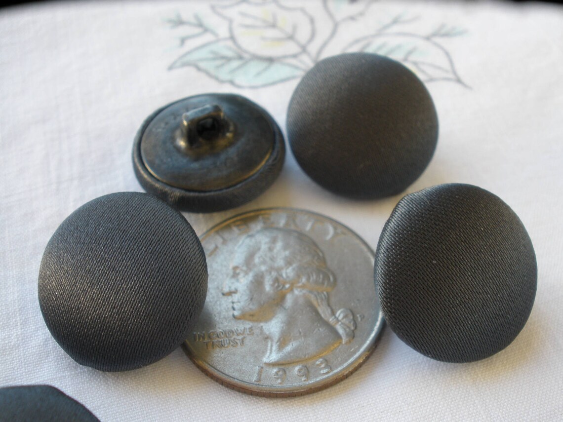 Tuxedo Buttons Gray Satin Fabric Cover Buttons 3/4 Cloth Etsy