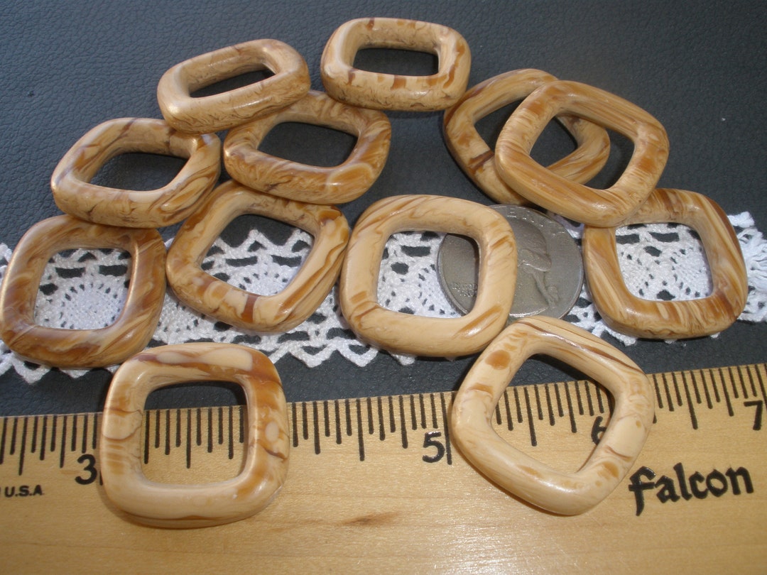 Faux Wood Square Plastic Macrame Rings 20mm ID / 30mm OD O-rings 12 ...