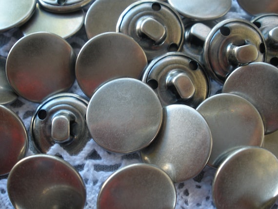 Trimming Shop 15mm Aluminium Blank Cover Buttons with Plastic
