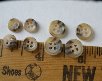 Horn effect coat buttons Large 48L 30MM 1 3//16/" 4-hole thick 13pc brown white
