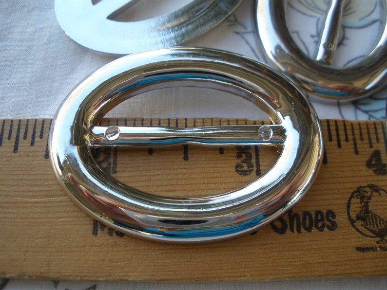 Oval Silver Plastic Scarf Slide Round Buckle 1.25 Etsy