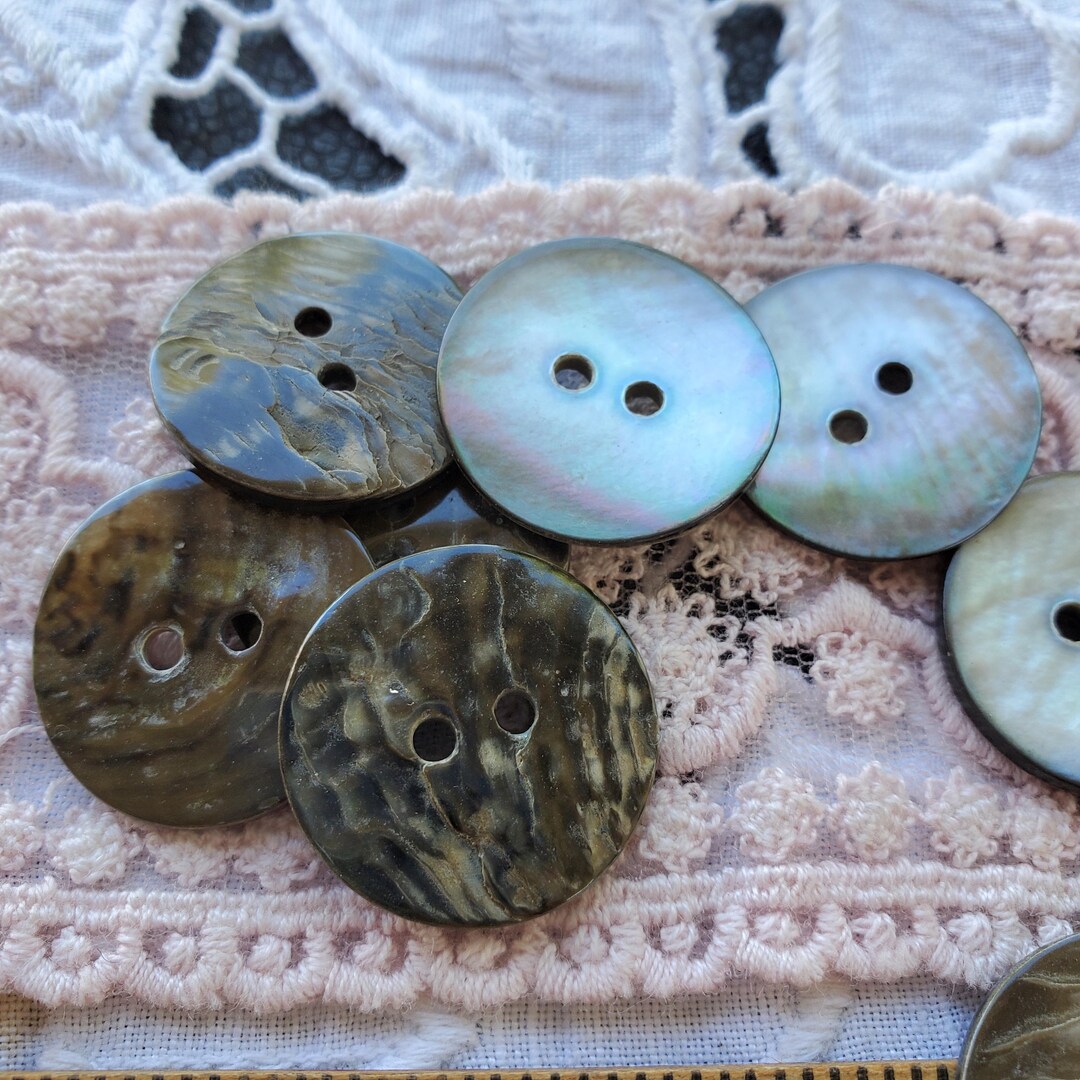 Pearl Smoke Real Shell Buttons MOP Natural 23MM 36L Buttons 2 Hole Sew ...