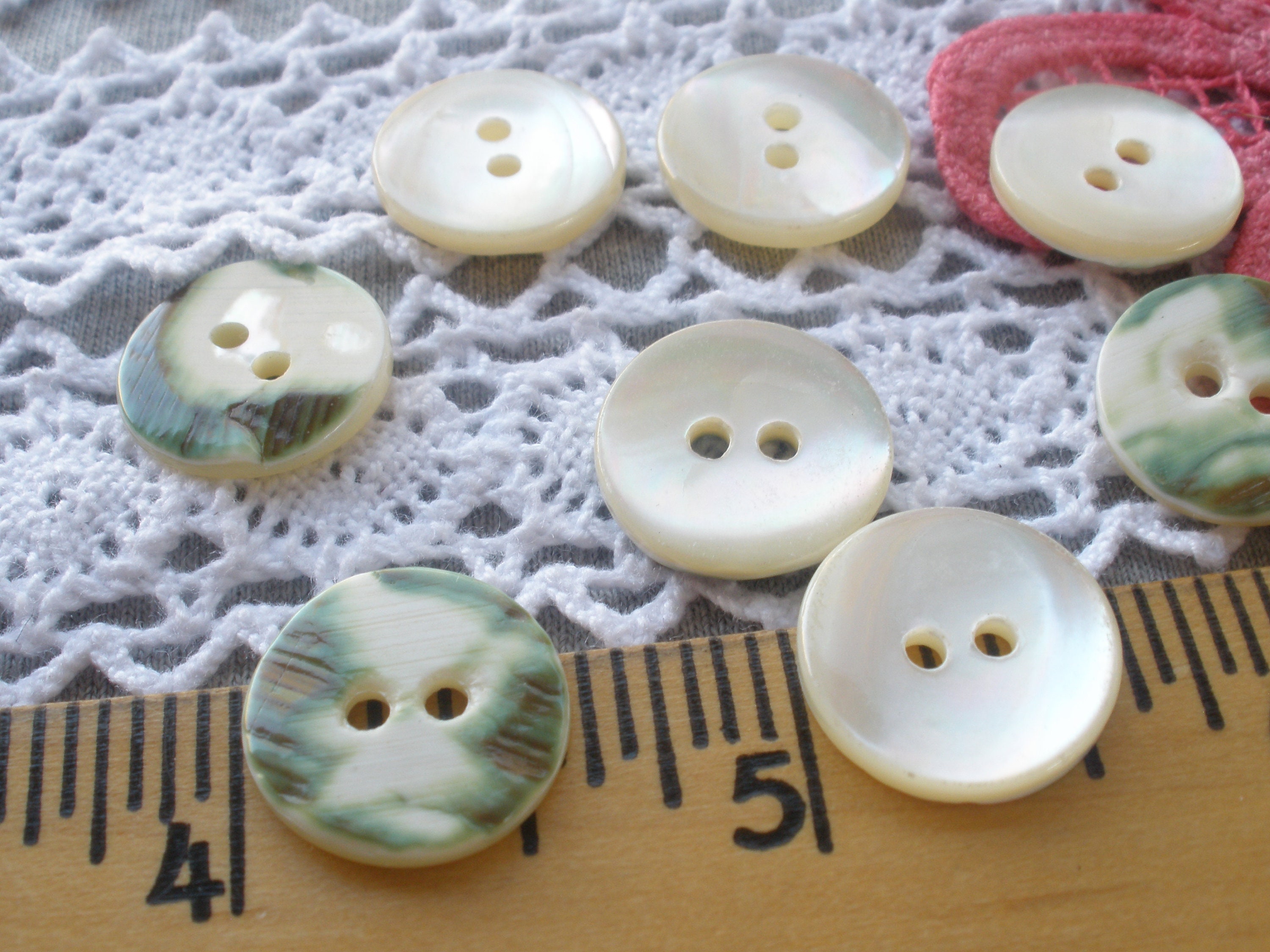 15MM Green Snail Shell Buttons Natural 5/8" 24L Pearly Sewing 2 Hole ...