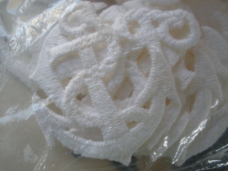 White Anchor & Rope Appliques Sew-on 6 Pcs Schiffli Embroidery Nautical ...
