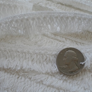2CM Soft White Cotton Fringe tassel trim retro 20MM wide basic brush fringe BTY yards sewing crafts costume home decor boho hippie