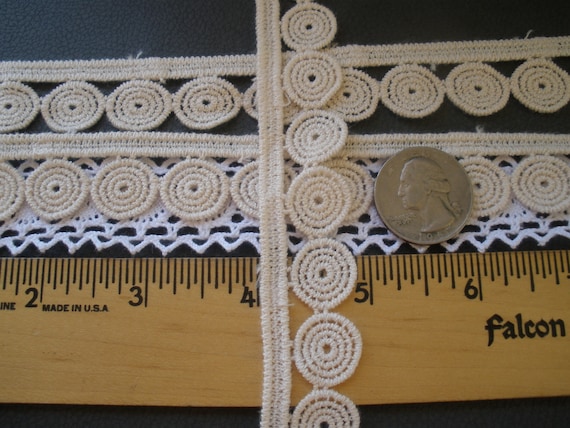 Ecru Cotton Lace 45mm - Circles Ecru Cotton Lace 45mm - Circles
