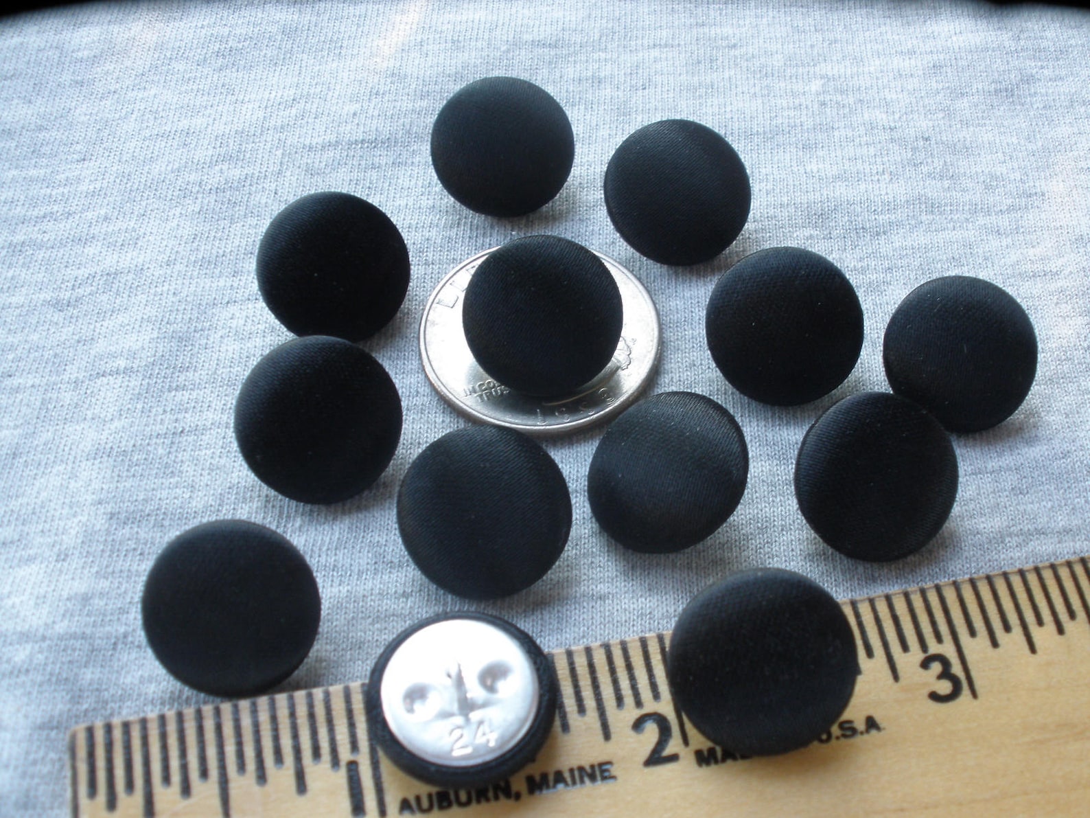 15MM Tuxedo Buttons Black Satin Fabric Cover Buttons 5/8 Etsy