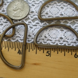 Metal 1.5 Inch Split D Rings D-ring Shiny or Dull Silver or BRONZE ...
