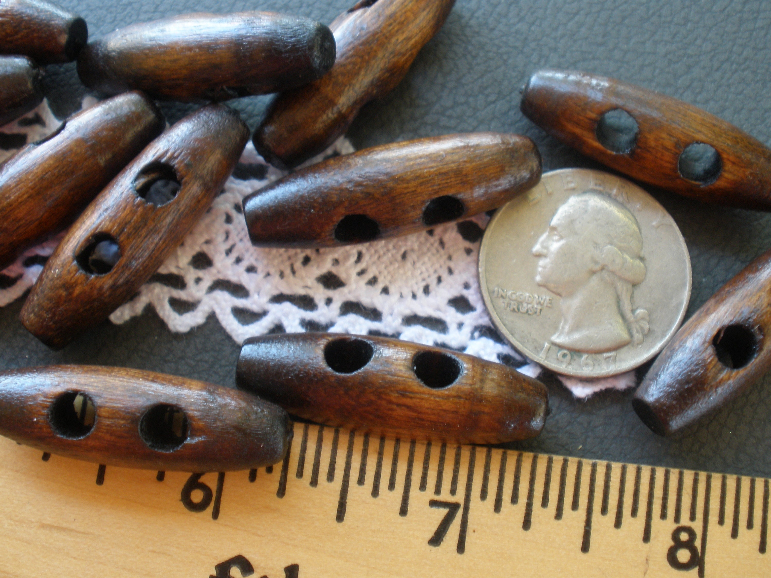 32MM Brown Wood Toggle Coat Buttons sweater closure 1.25 Etsy.de