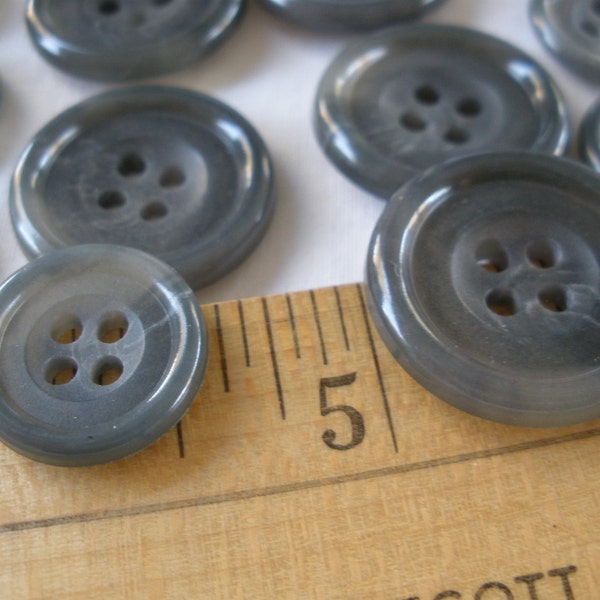 Wet Concrete Suit & Shirt buttons - choose 5/8" or 13/16" (15MM 20mm) sizes 24L 32L 4 hole sew on Gray Grey sewing bulk plastic coat blazer