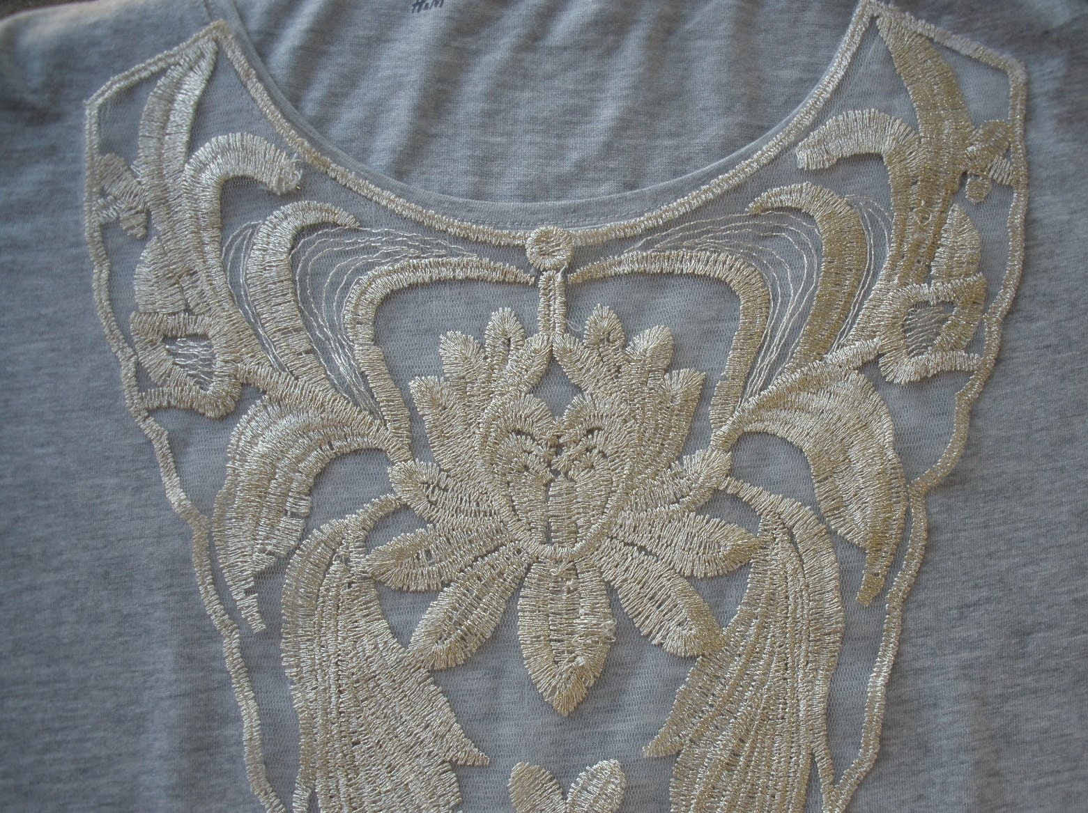 Metallic Light Gold Embroidered Lace Neckline Applique - Etsy