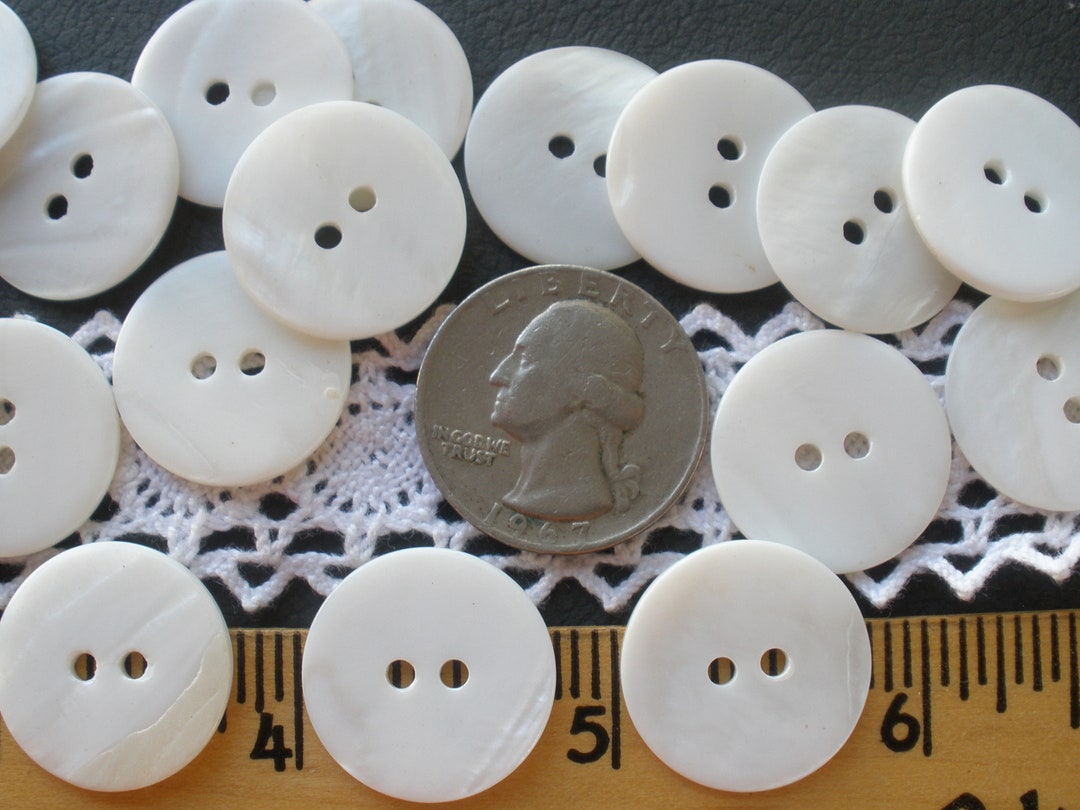 20MM Classic Real Shell MOP Buttons Polished Matte White 32L Etsy