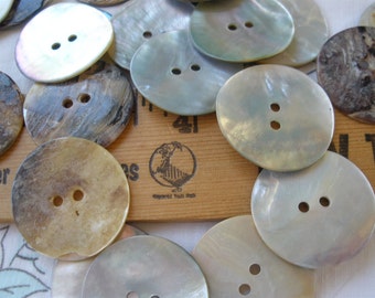 25mm MOP Shell Buttons Natural Pearly 1" buttons size 40L 2 hole sew on Agoya craft scrapbook fashion home decor