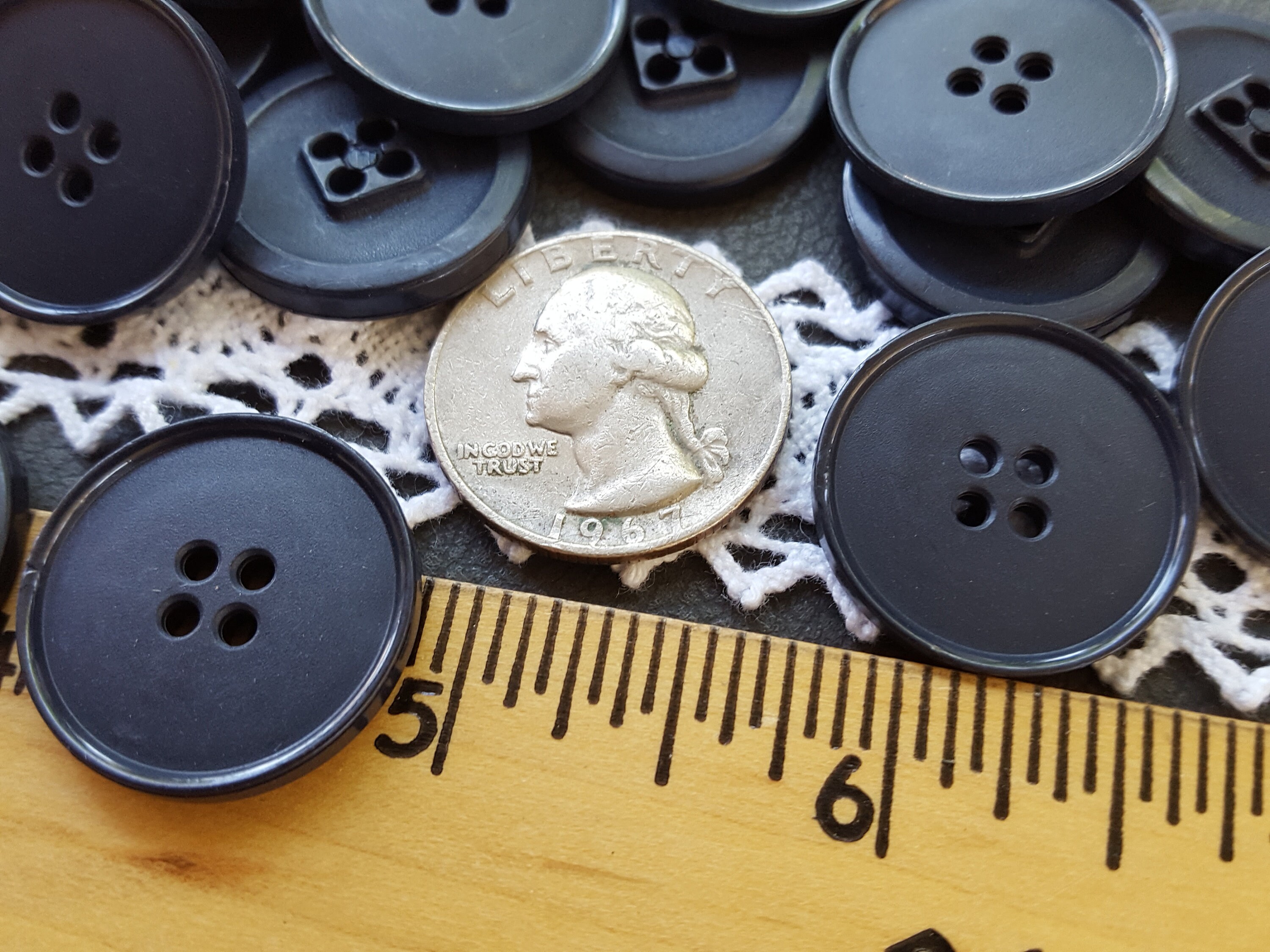 22MM Basic Blue Buttons Matte Plastic Shiny Rim 36L Ear Saver | Etsy