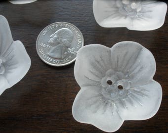 45MM Frosted Acrylic 3D flower Buttons Art Deco 1.75" 70L bridal costume craft home decor cool vintage buttons