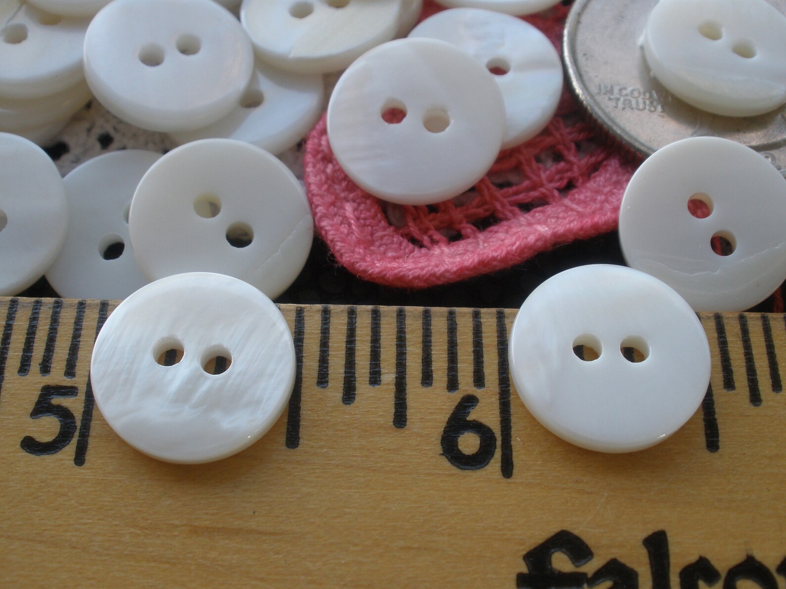 Thick Freshwater Shell MOP Buttons Pearl Milk White 20L 1/2" 13MM 2 ...