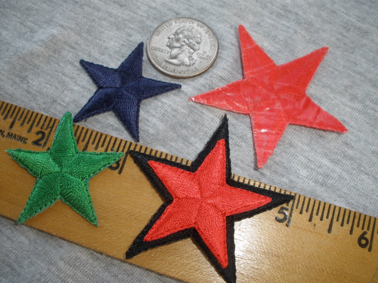 Star Appliques 1.5 or 2 Red Blue Green Black | Etsy
