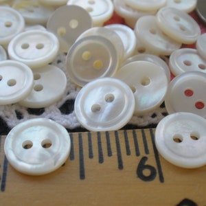 Classic Milk White Real Shell Shirt Buttons 18L 7/16 