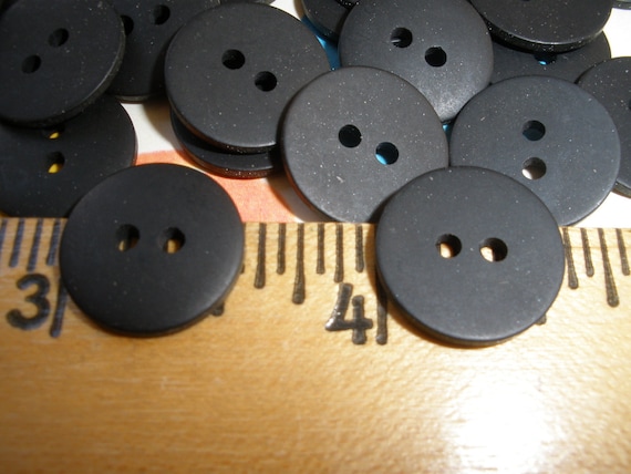 15MM Matte Black Buttons 48 Plastic 5/8 24L 2-hole Sew on Sewing