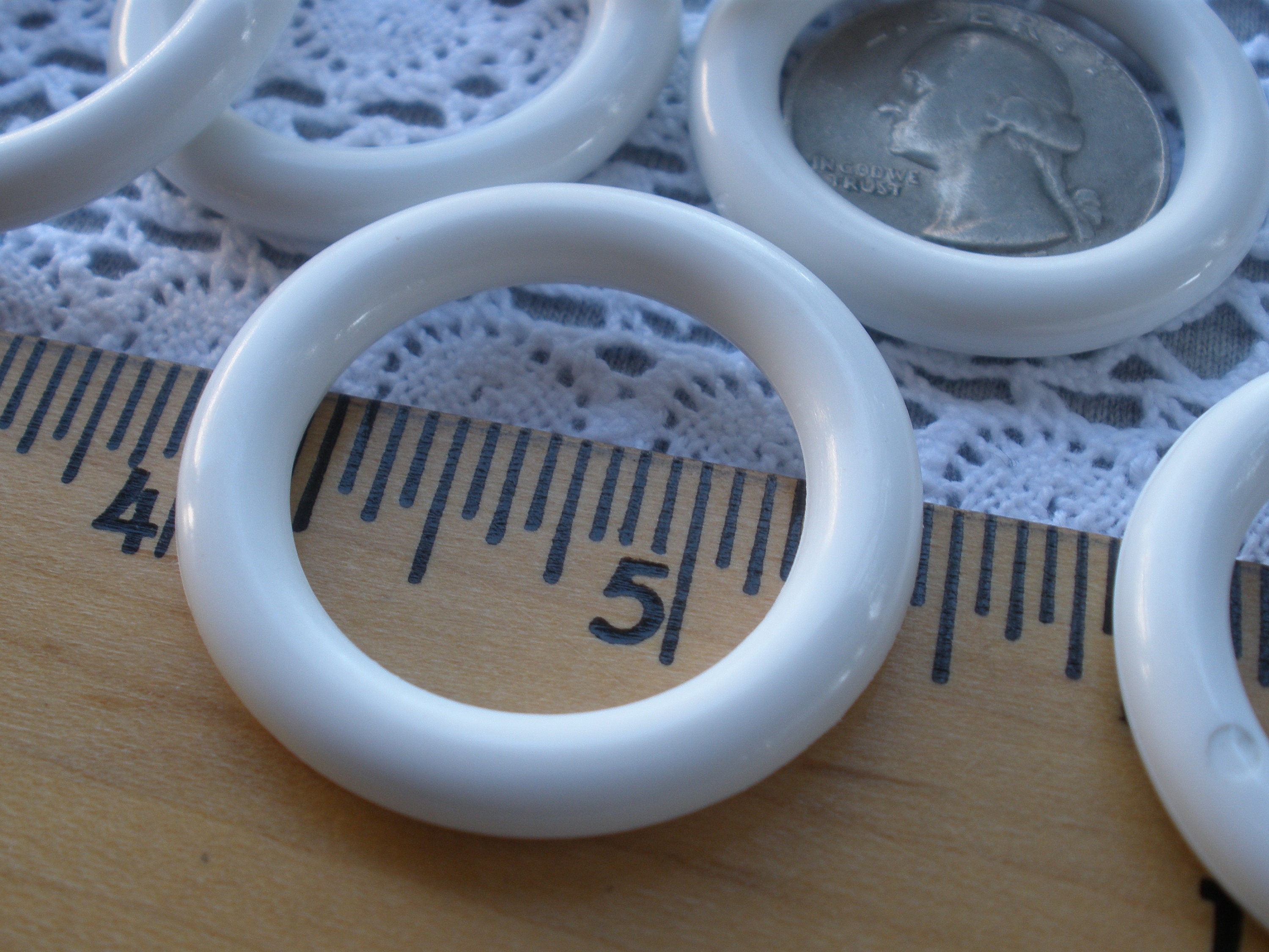 25mm ID / 37mm OD White Plastic Orings Round 1 inch opening 6 Etsy