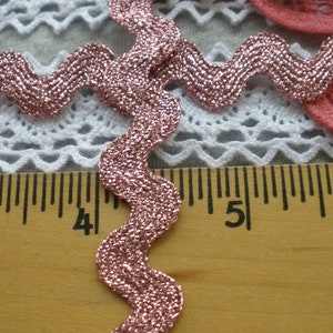 Large 14MM Pink Metallic Rick Rack 9/16&quot; Lurex Sewing Crafts Scrapbooking Ric Rac Wedding Bridal Bag paper tag supply 7mm ribbon rosy
