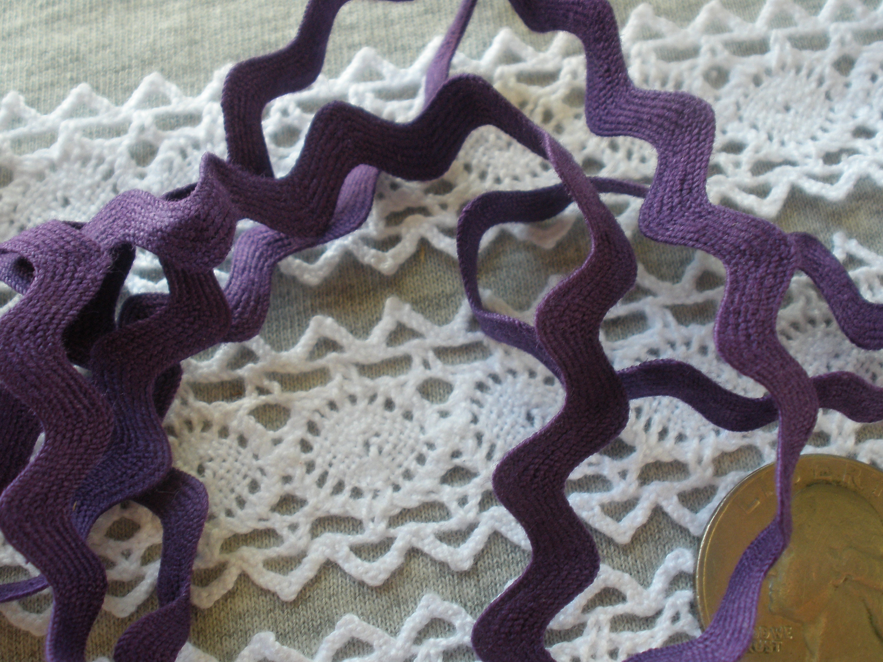 Purple Ric Rac Trim Purple Vintage Cotton Ric Rack Trim Choose Yards 7/16