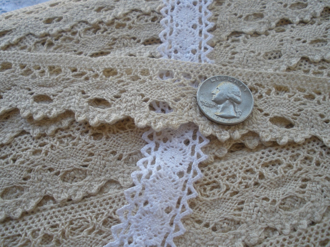 Ecru Beige Natural Color Lace Cotton Trim 1 3/8 35MM Etsy
