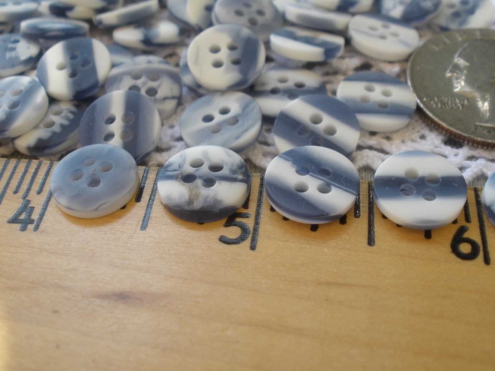 11MM Matte Blueberry Stripe Shirt Buttons 7/16