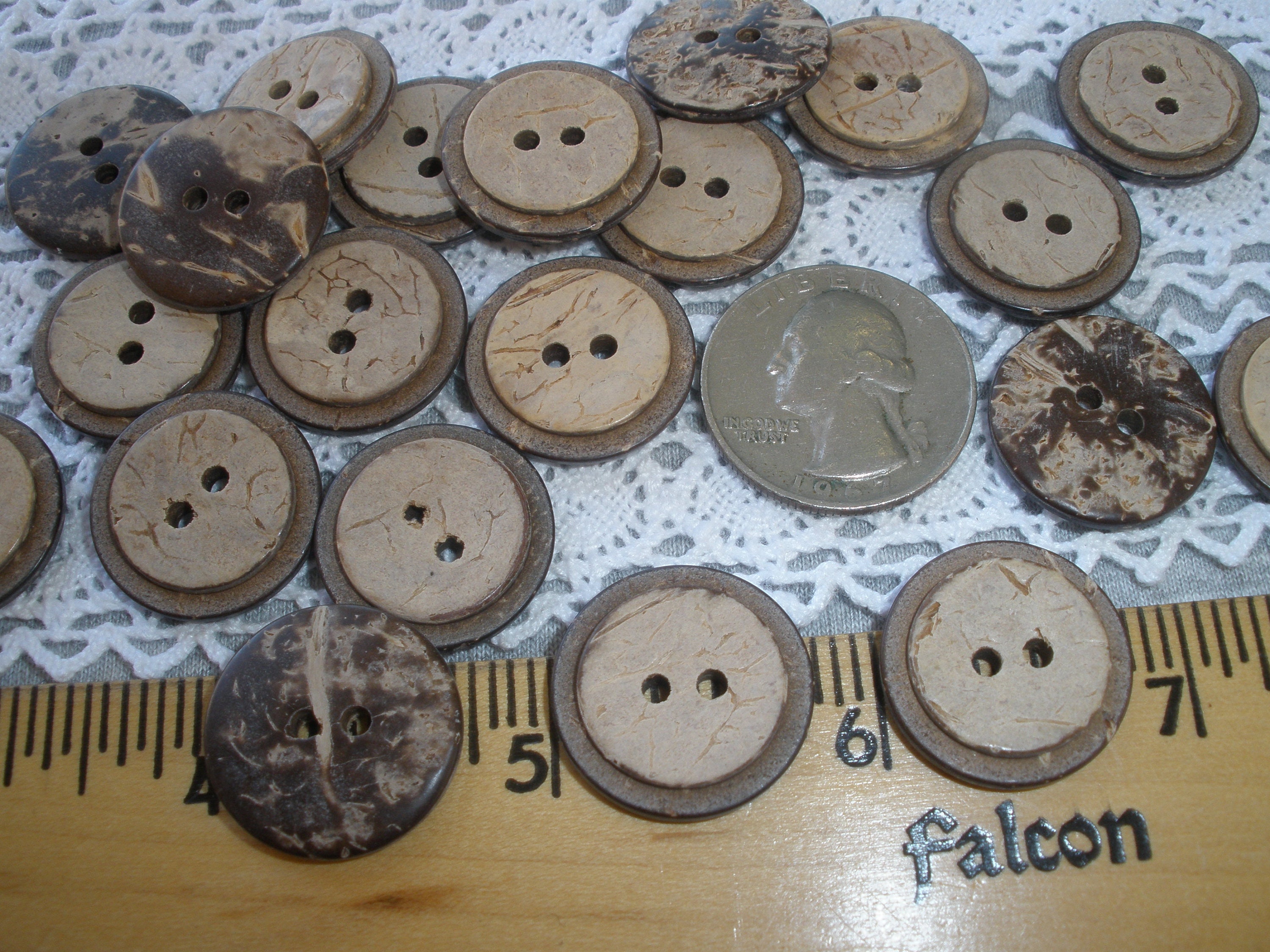 20MM Natural Stacked Coconut Buttons 13/16