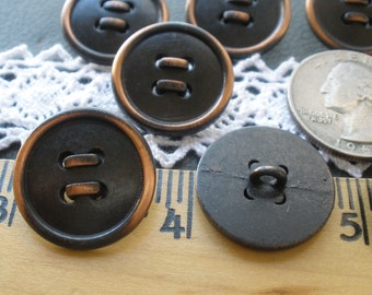 Dark brown & copper color metal shank Buttons 32L (13/16" 20MM) sewing craft metal blazer sewn button pattern