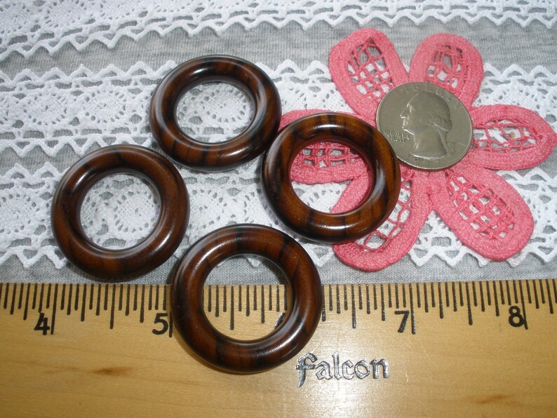 Faux dark wood plastic Macrame rings 19mm .75 ID / 32mm | Etsy