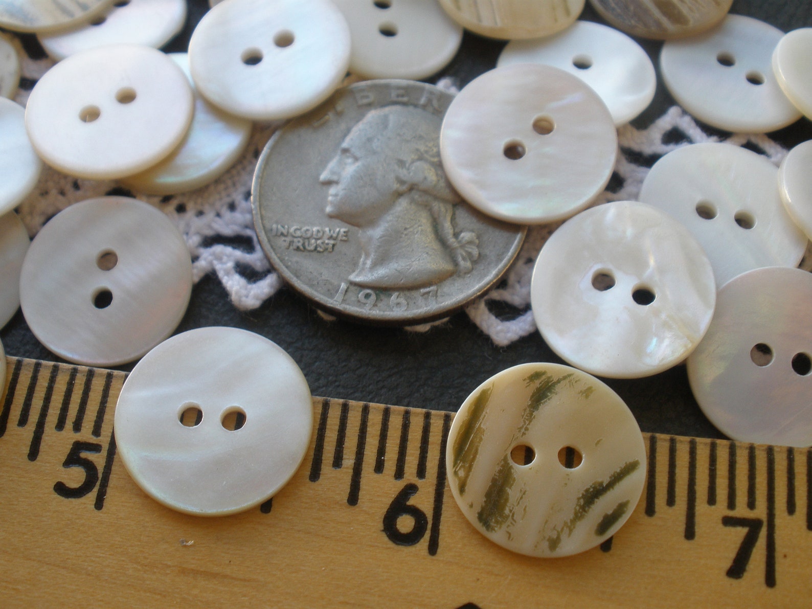 MOP Buttons Classic 15MM Polished White Real Shell 24L 5/8
