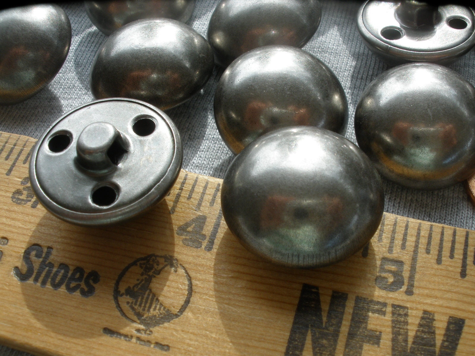 Old Silver Metal Button with Dome Center – Max and Herb