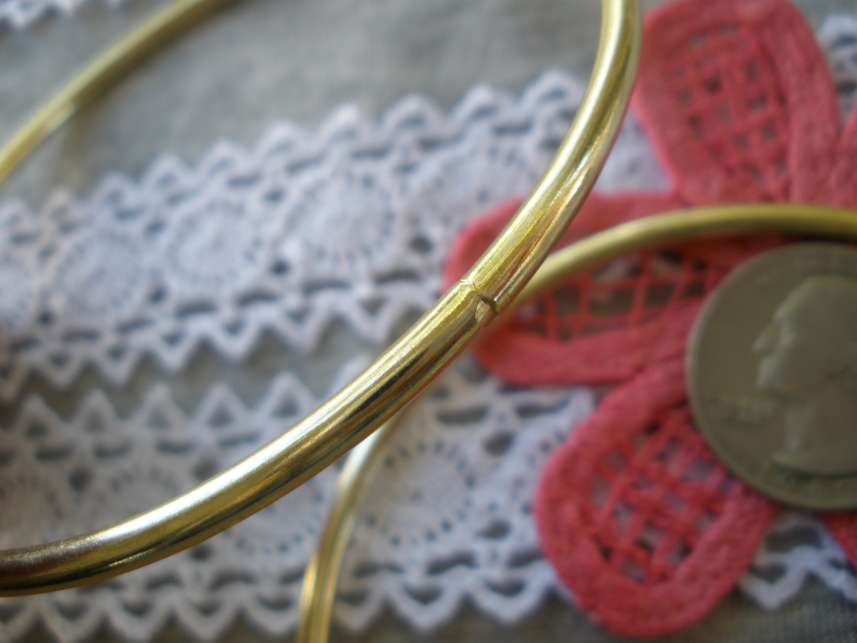eyeknow74　鍔大　鍍金猿　孔埋　縦83mm、横81mm、厚み3mm Extra Large 83MM OD / 77MM ID Light Gold Color Metal O Rings