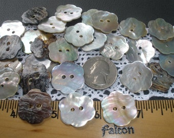22MM Flower Shape Real MOP Shell Buttons Natural size 36L 7/8 inch buttons Pearly White Agoya 2 hole jewelry clasp wrap bracelet