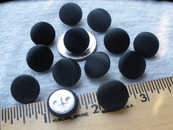 Pant Buttons, Black / Clear Pant Buttons,size 5/8 15mm, Lot of 12