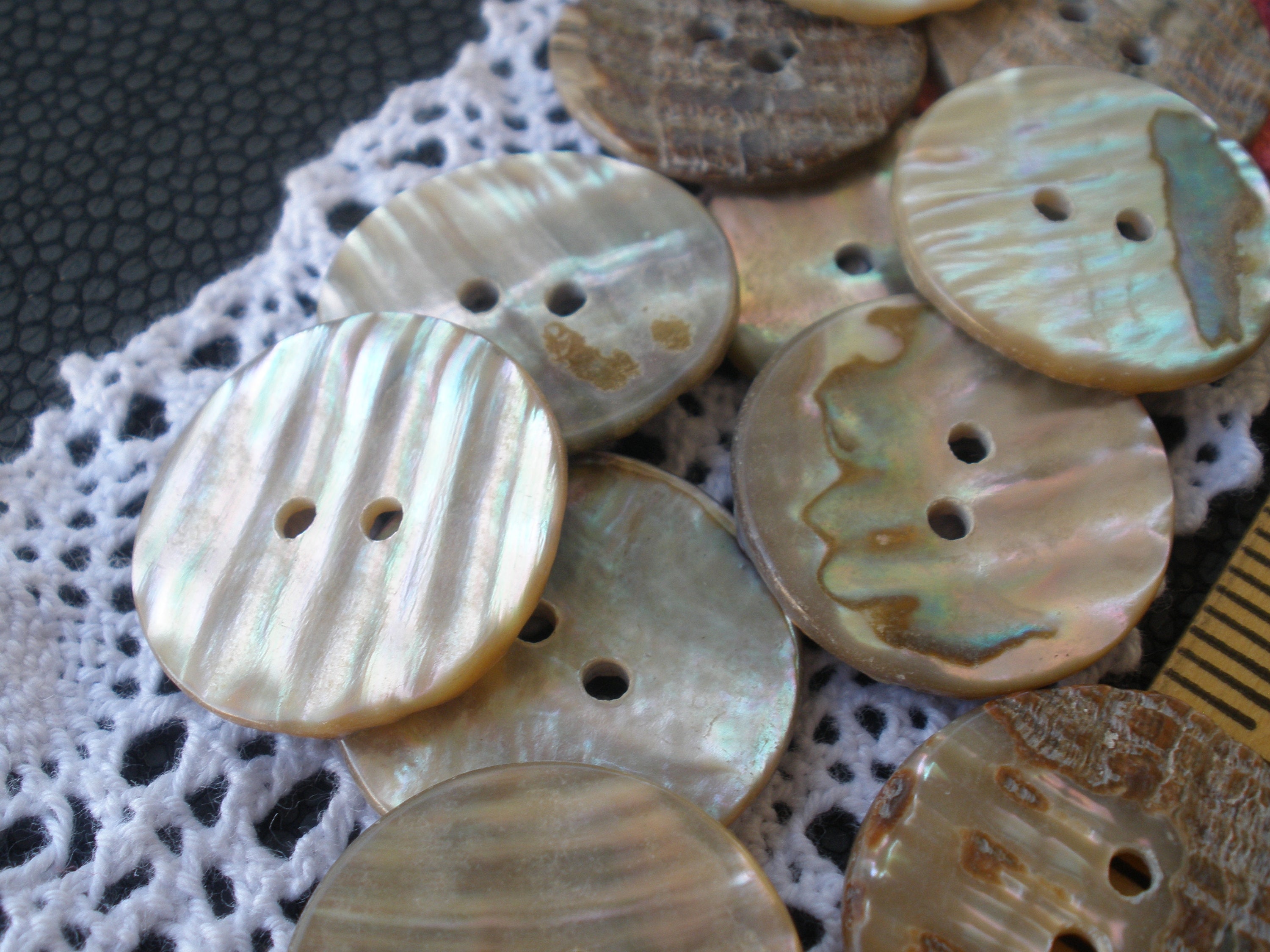 25MM Abalone Shell Buttons Natural 1 Inch 40L Rainbow MOP Sewing 2 Hole ...