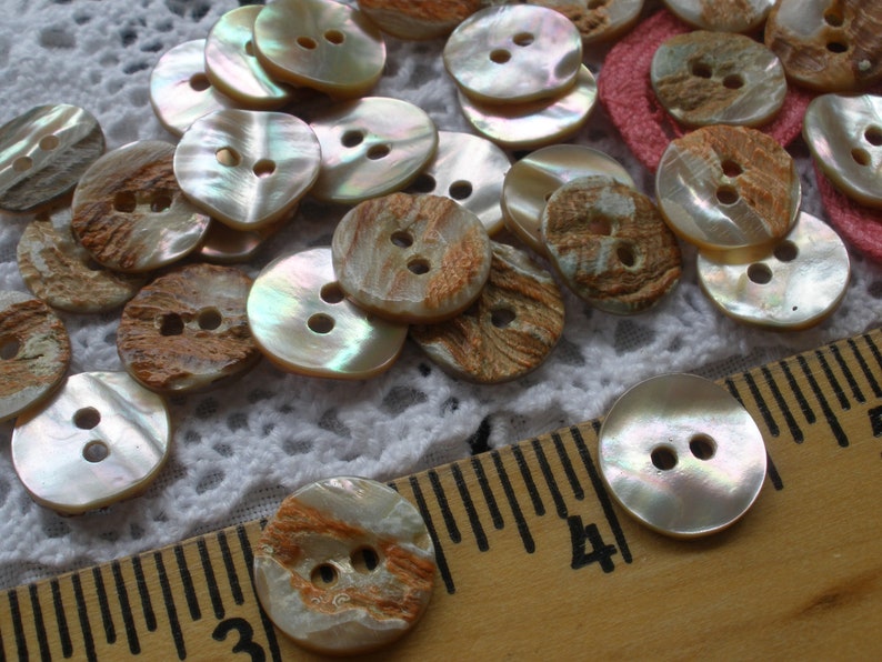 13MM Red Abalone Shell Buttons Natural 1/2" 20L Pearly Rose Rainbow MOP ...